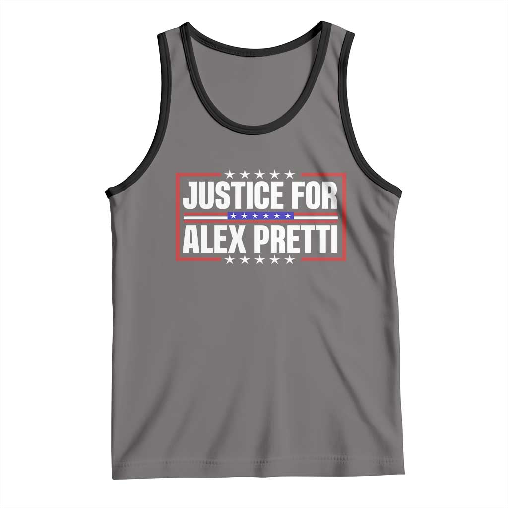 Justice for Alex Pretti Patriotic Tank Top Minneapolis Jan 24 2026 Memorial Red White and Blue