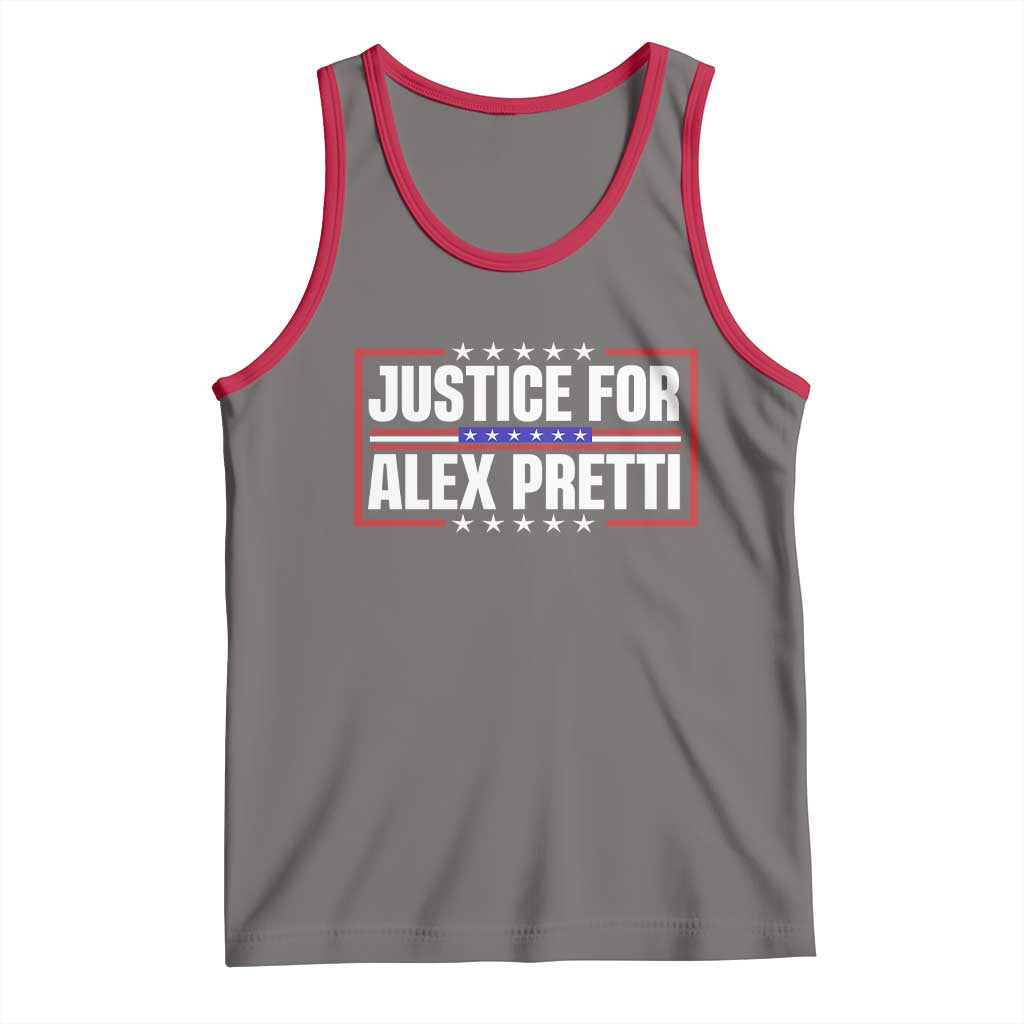 Justice for Alex Pretti Patriotic Tank Top Minneapolis Jan 24 2026 Memorial Red White and Blue