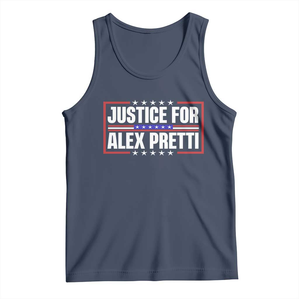 Justice for Alex Pretti Patriotic Tank Top Minneapolis Jan 24 2026 Memorial Red White and Blue