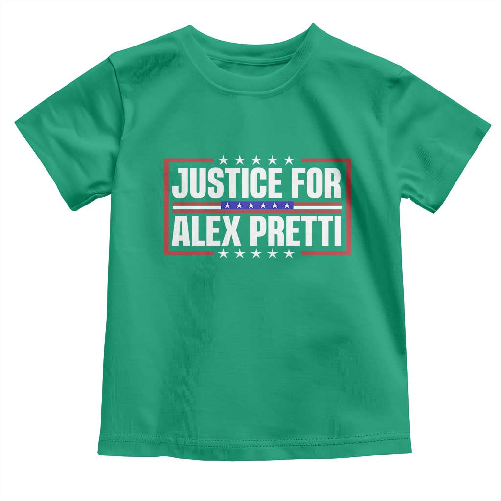 Justice for Alex Pretti Patriotic Toddler T Shirt Minneapolis Jan 24 2026 Memorial Red White and Blue