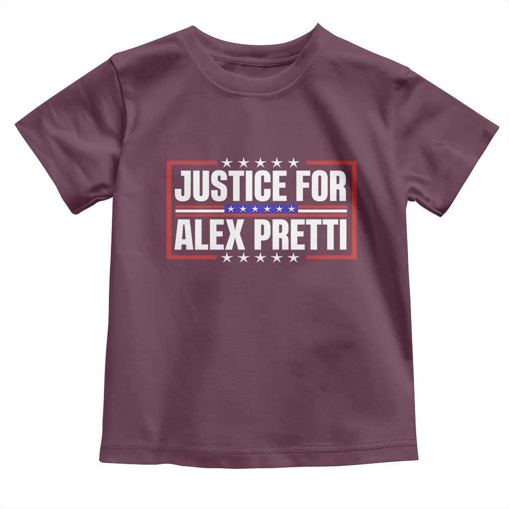 Justice for Alex Pretti Patriotic Toddler T Shirt Minneapolis Jan 24 2026 Memorial Red White and Blue