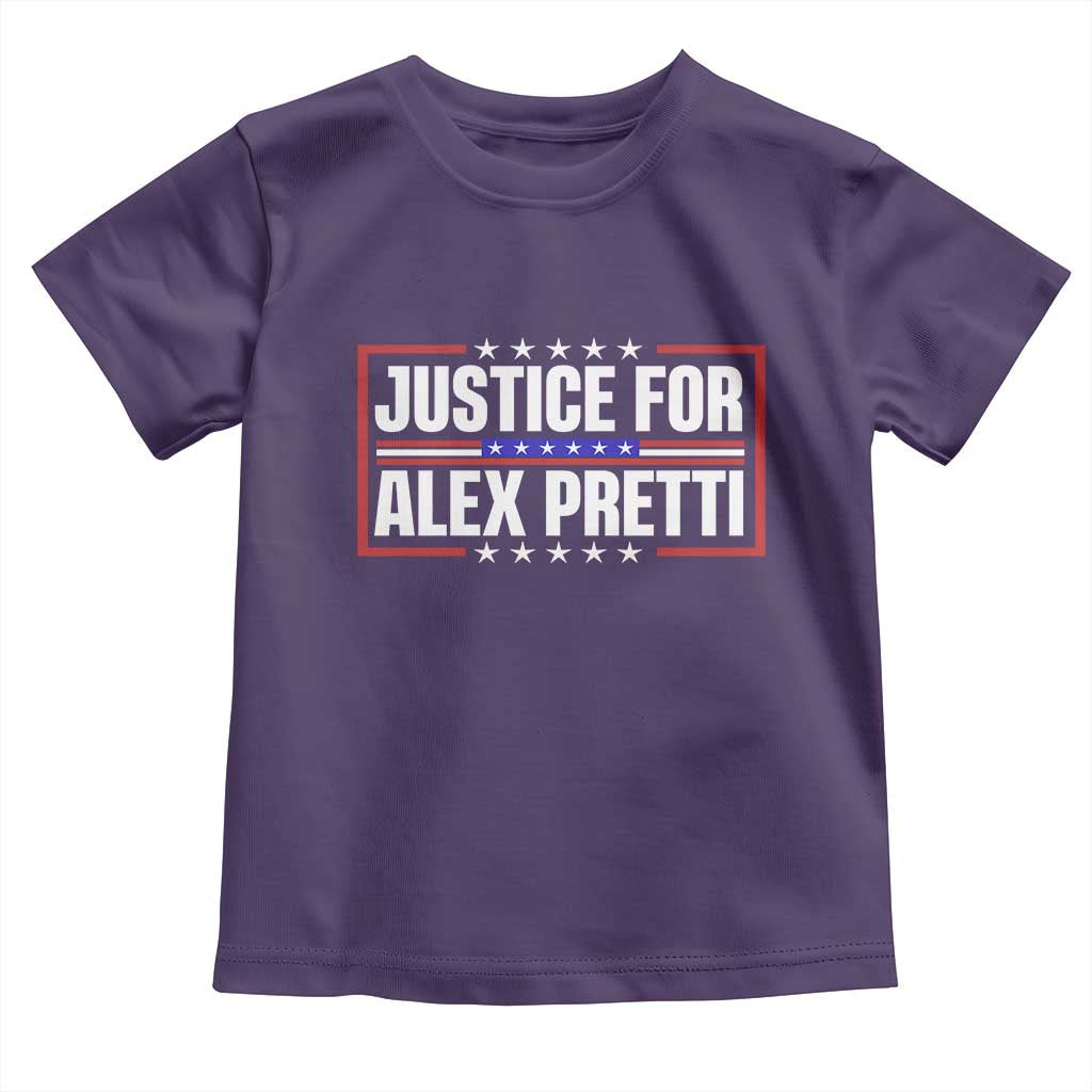 Justice for Alex Pretti Patriotic Toddler T Shirt Minneapolis Jan 24 2026 Memorial Red White and Blue