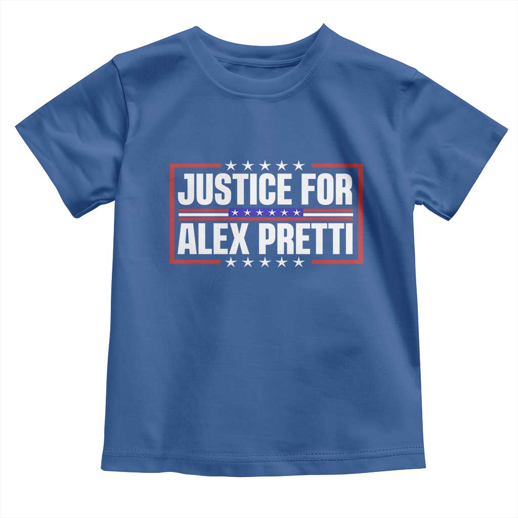 Justice for Alex Pretti Patriotic Toddler T Shirt Minneapolis Jan 24 2026 Memorial Red White and Blue