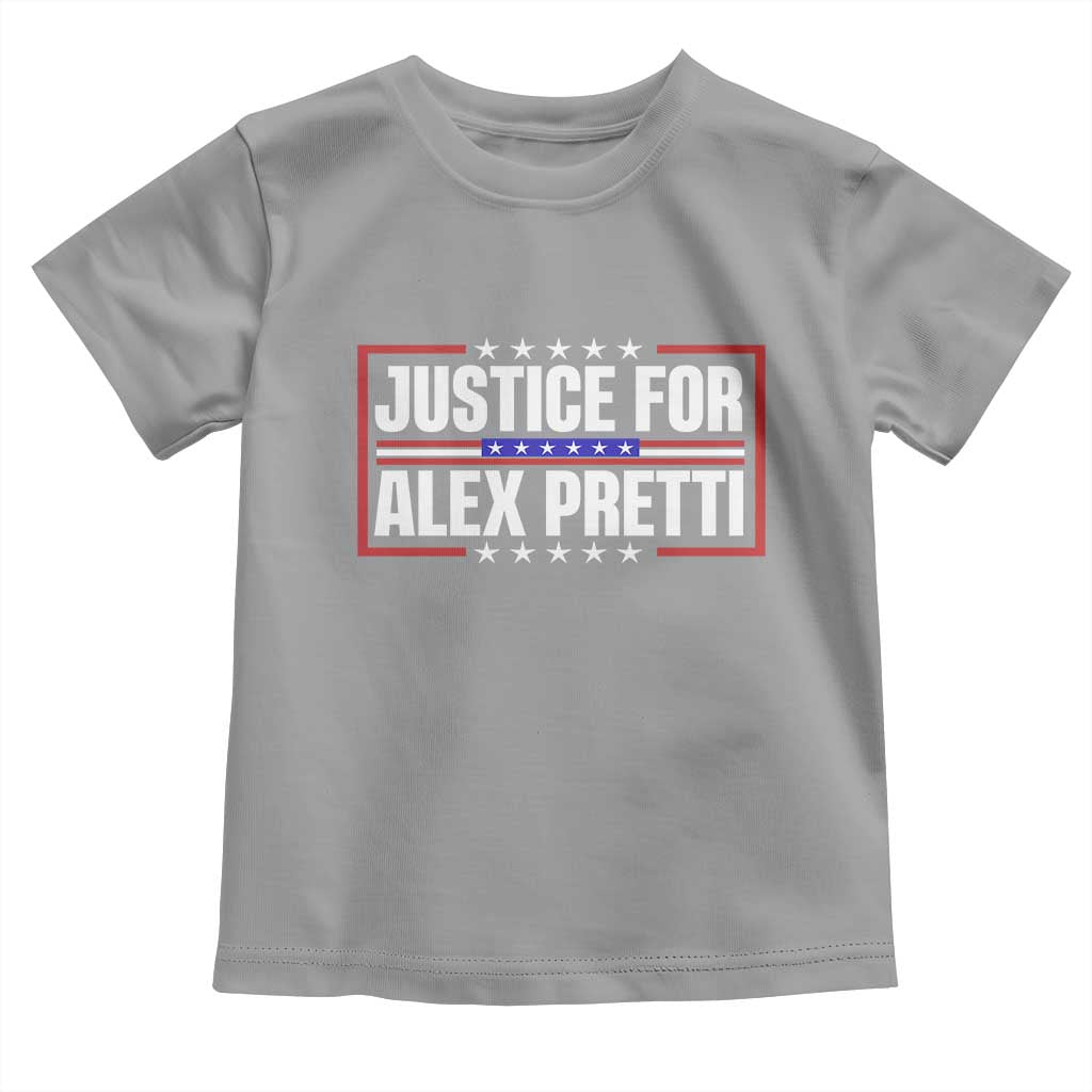 Justice for Alex Pretti Patriotic Toddler T Shirt Minneapolis Jan 24 2026 Memorial Red White and Blue