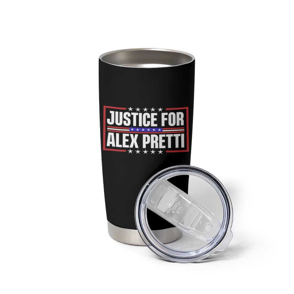 Justice for Alex Pretti Patriotic Tumbler Cup Minneapolis Jan 24 2026 Memorial Red White and Blue