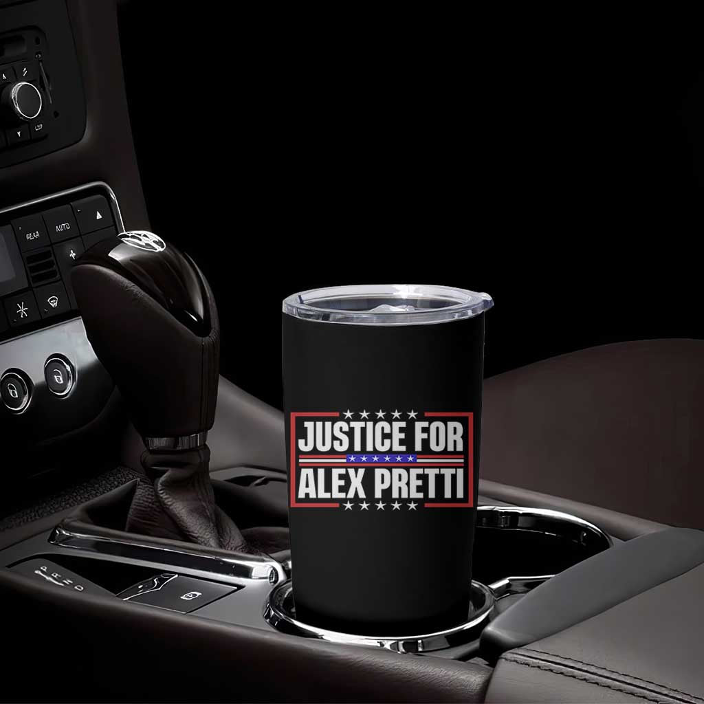 Justice for Alex Pretti Patriotic Tumbler Cup Minneapolis Jan 24 2026 Memorial Red White and Blue