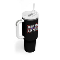 Justice for Alex Pretti Patriotic Tumbler With Handle Minneapolis Jan 24 2026 Memorial Red White and Blue
