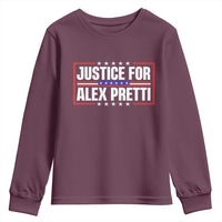 Justice for Alex Pretti Patriotic Youth Sweatshirt Minneapolis Jan 24 2026 Memorial Red White and Blue