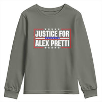 Justice for Alex Pretti Patriotic Youth Sweatshirt Minneapolis Jan 24 2026 Memorial Red White and Blue