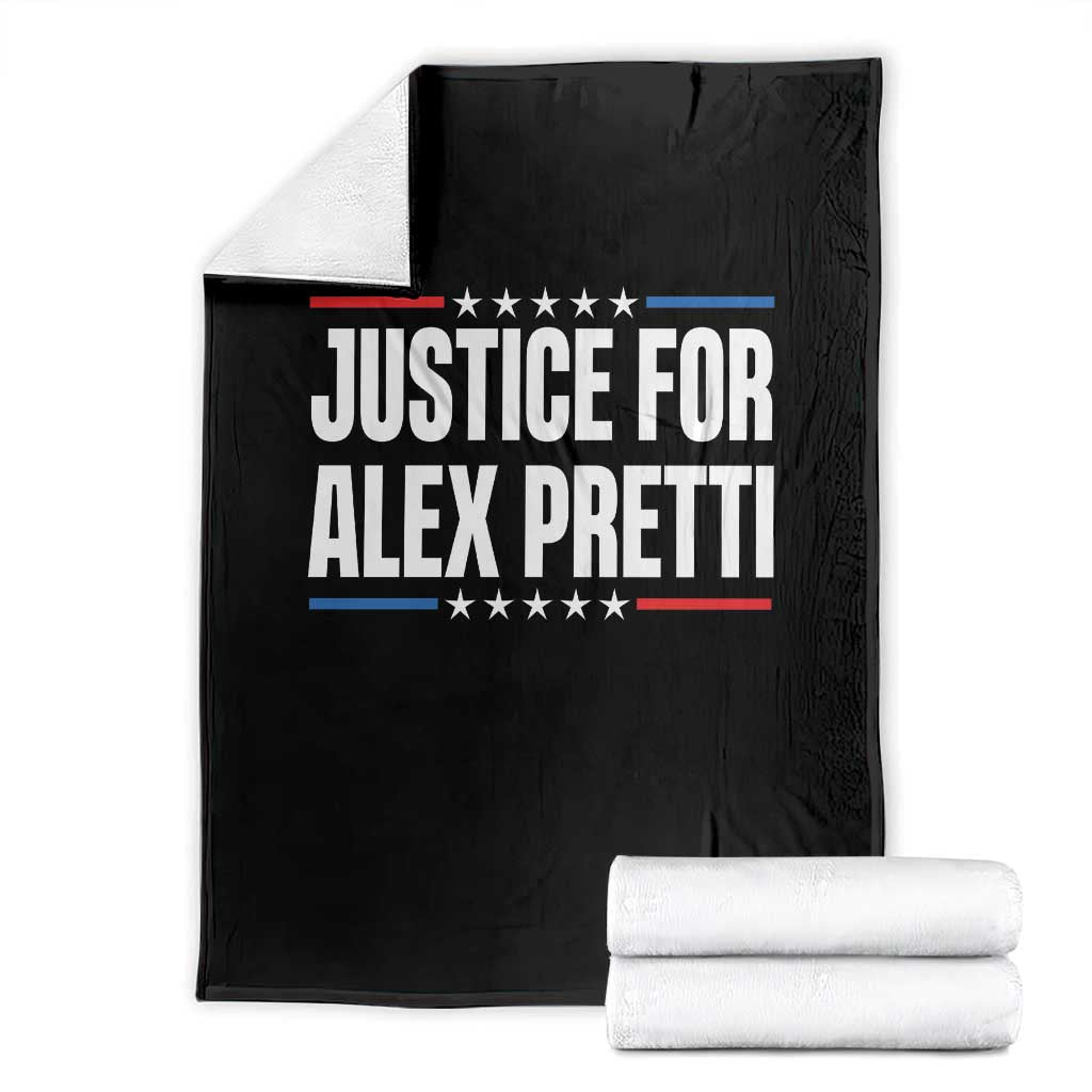 Justice for Alex Pretti Patriotic Throw Blanket Minneapolis Jan 24 2026 Memorial Tribute