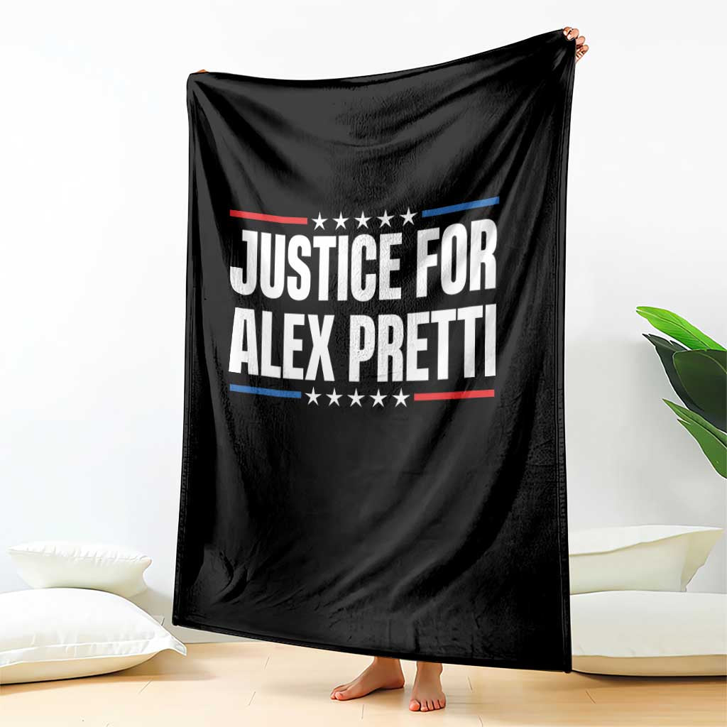 Justice for Alex Pretti Patriotic Throw Blanket Minneapolis Jan 24 2026 Memorial Tribute