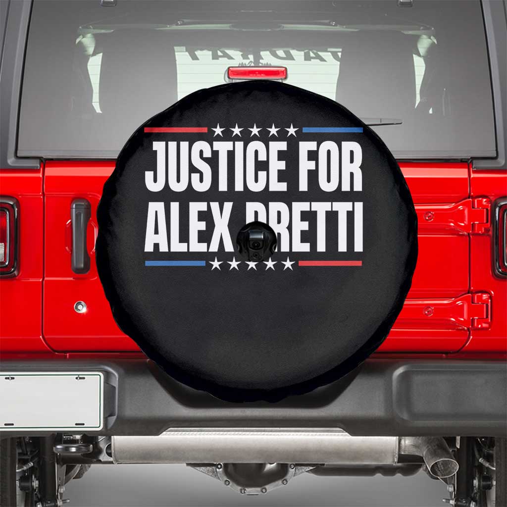 Justice for Alex Pretti Patriotic Spare Tire Cover Minneapolis Jan 24 2026 Memorial Tribute