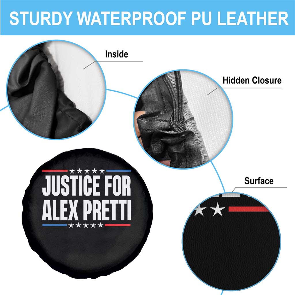 Justice for Alex Pretti Patriotic Spare Tire Cover Minneapolis Jan 24 2026 Memorial Tribute