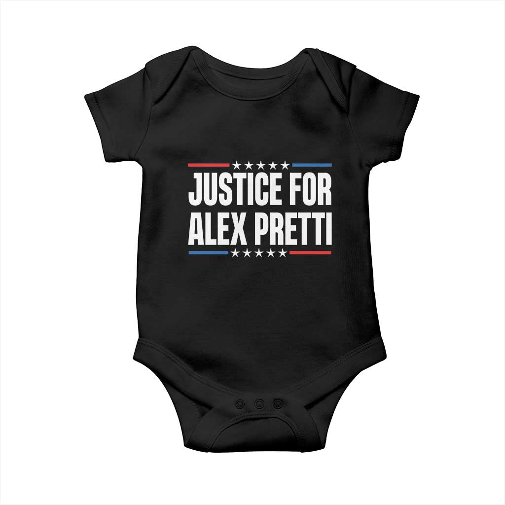 Justice for Alex Pretti Patriotic Baby Onesie Minneapolis Jan 24 2026 Memorial Tribute