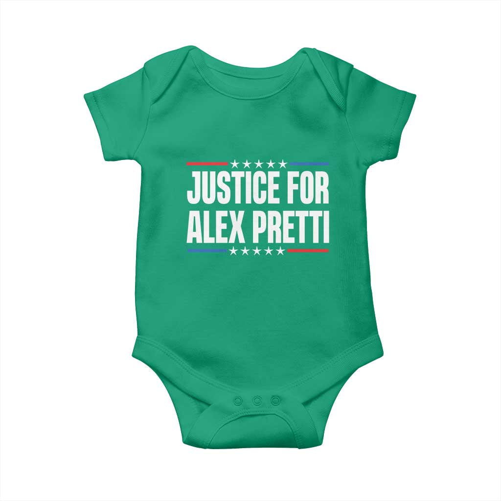 Justice for Alex Pretti Patriotic Baby Onesie Minneapolis Jan 24 2026 Memorial Tribute