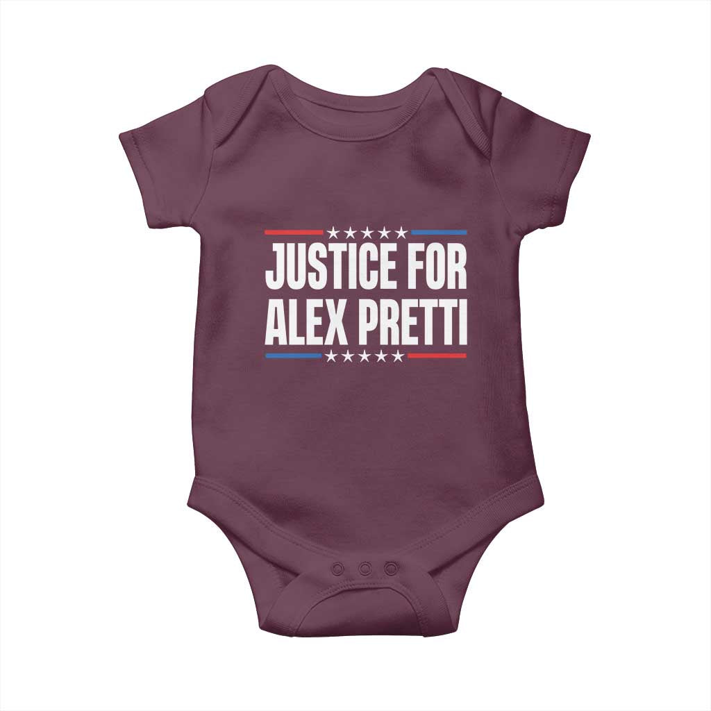 Justice for Alex Pretti Patriotic Baby Onesie Minneapolis Jan 24 2026 Memorial Tribute