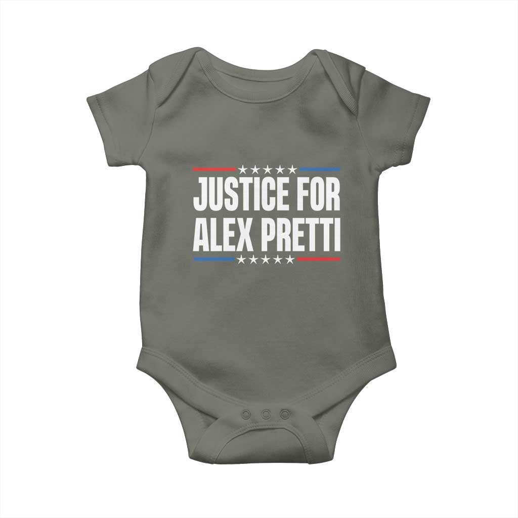 Justice for Alex Pretti Patriotic Baby Onesie Minneapolis Jan 24 2026 Memorial Tribute