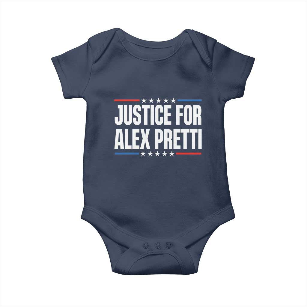 Justice for Alex Pretti Patriotic Baby Onesie Minneapolis Jan 24 2026 Memorial Tribute