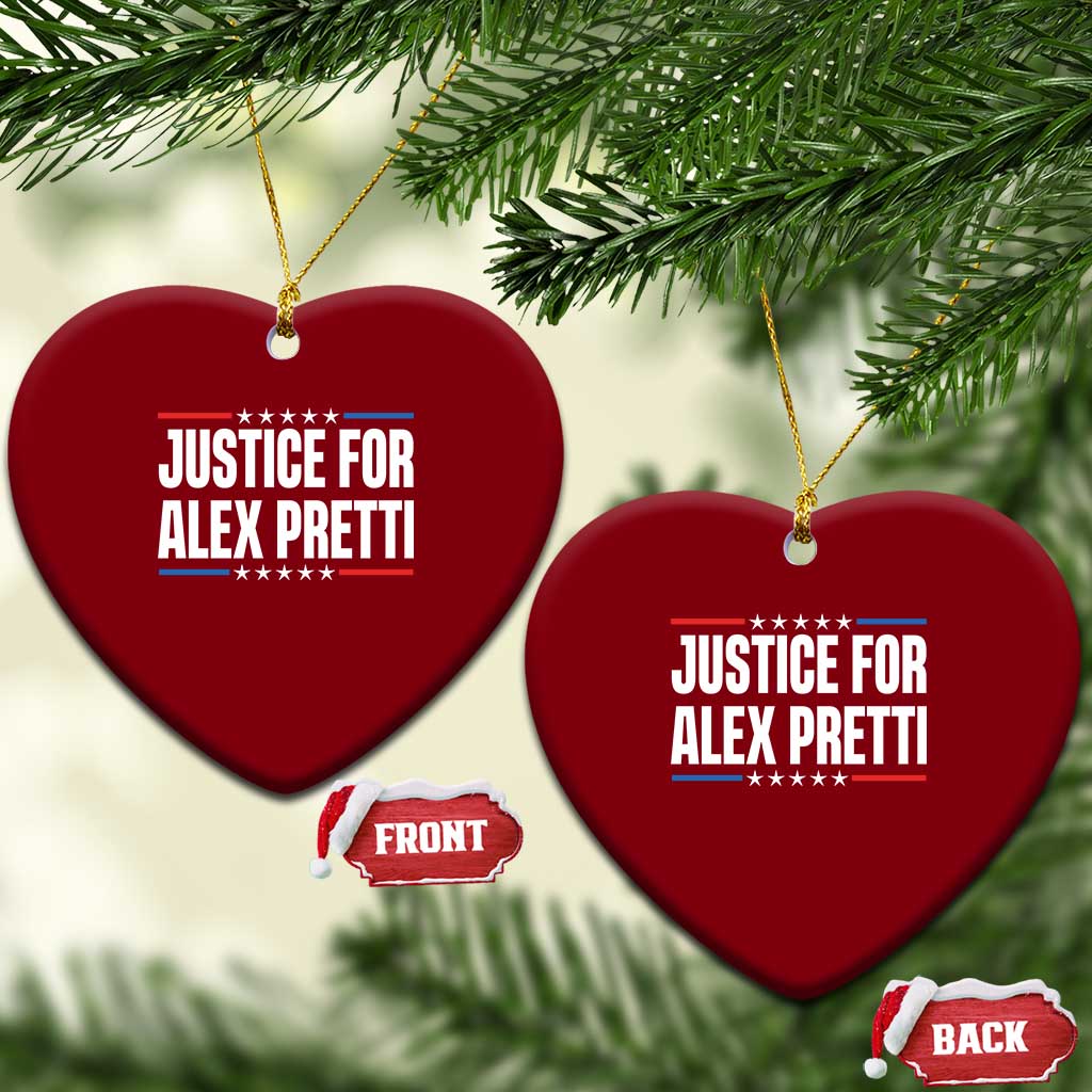 Justice for Alex Pretti Patriotic Ceramic Ornament Minneapolis Jan 24 2026 Memorial Tribute