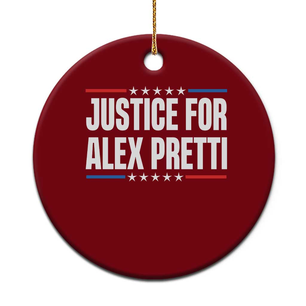 Justice for Alex Pretti Patriotic Ceramic Ornament Minneapolis Jan 24 2026 Memorial Tribute