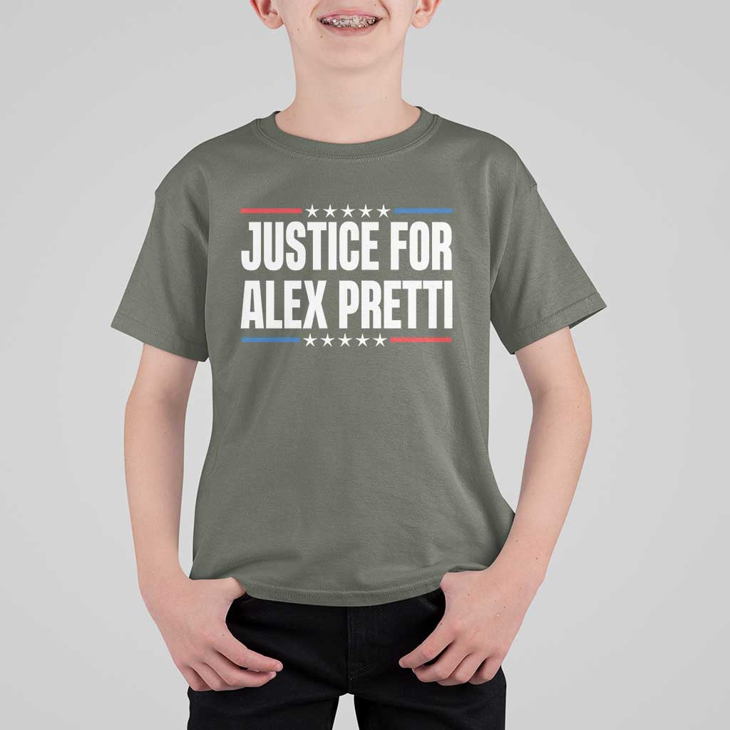Justice for Alex Pretti Patriotic T Shirt For Kid Minneapolis Jan 24 2026 Memorial Tribute