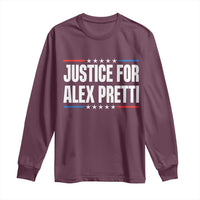 Justice for Alex Pretti Patriotic Long Sleeve Shirt Minneapolis Jan 24 2026 Memorial Tribute