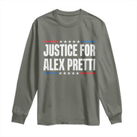 Justice for Alex Pretti Patriotic Long Sleeve Shirt Minneapolis Jan 24 2026 Memorial Tribute