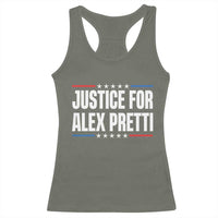 Justice for Alex Pretti Patriotic Racerback Tank Top Minneapolis Jan 24 2026 Memorial Tribute