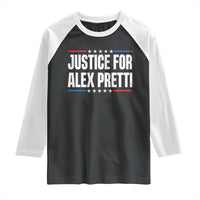 Justice for Alex Pretti Patriotic Raglan Shirt Minneapolis Jan 24 2026 Memorial Tribute