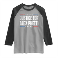 Justice for Alex Pretti Patriotic Raglan Shirt Minneapolis Jan 24 2026 Memorial Tribute