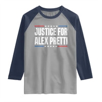 Justice for Alex Pretti Patriotic Raglan Shirt Minneapolis Jan 24 2026 Memorial Tribute