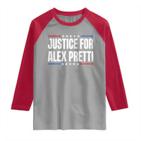 Justice for Alex Pretti Patriotic Raglan Shirt Minneapolis Jan 24 2026 Memorial Tribute