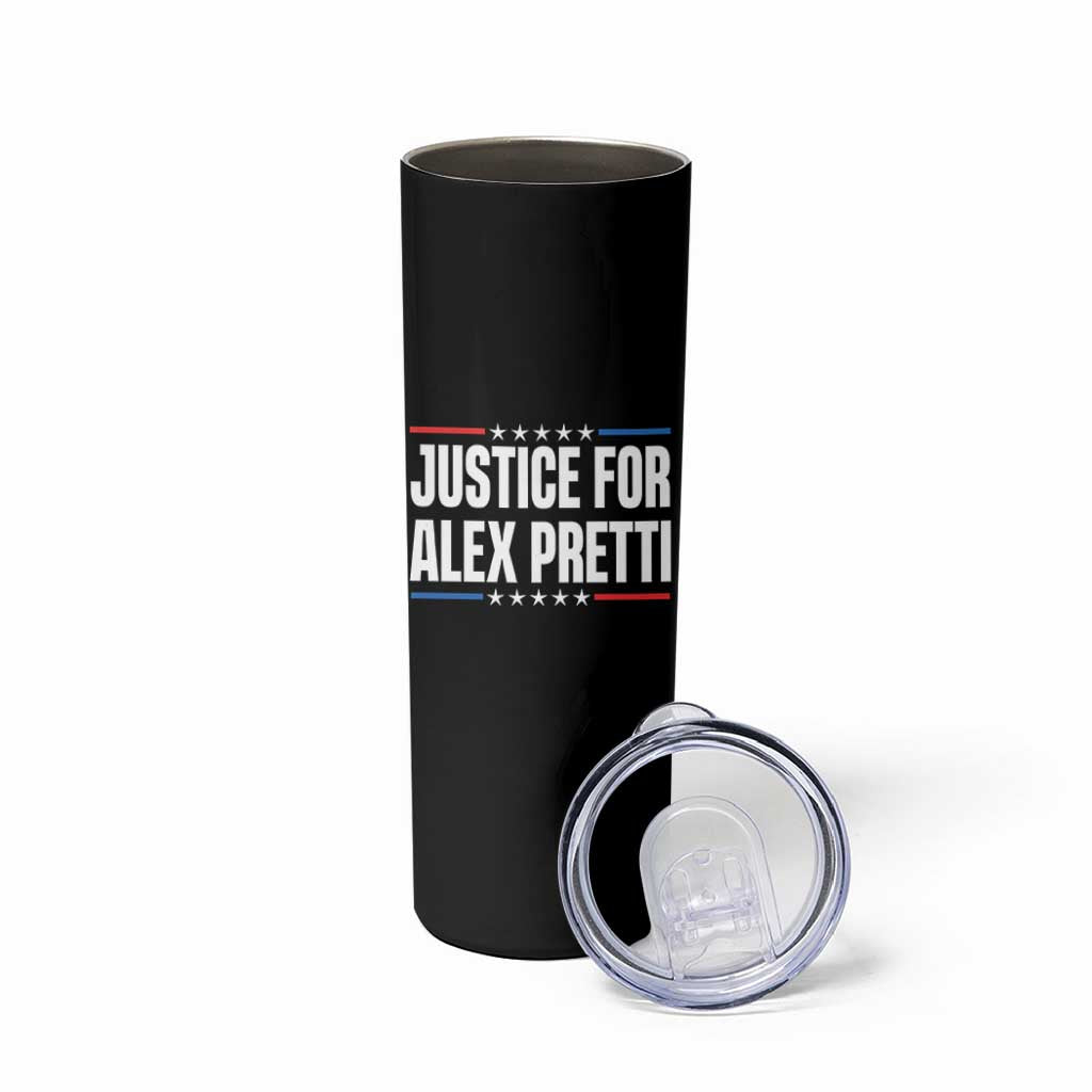 Justice for Alex Pretti Patriotic Skinny Tumbler Minneapolis Jan 24 2026 Memorial Tribute