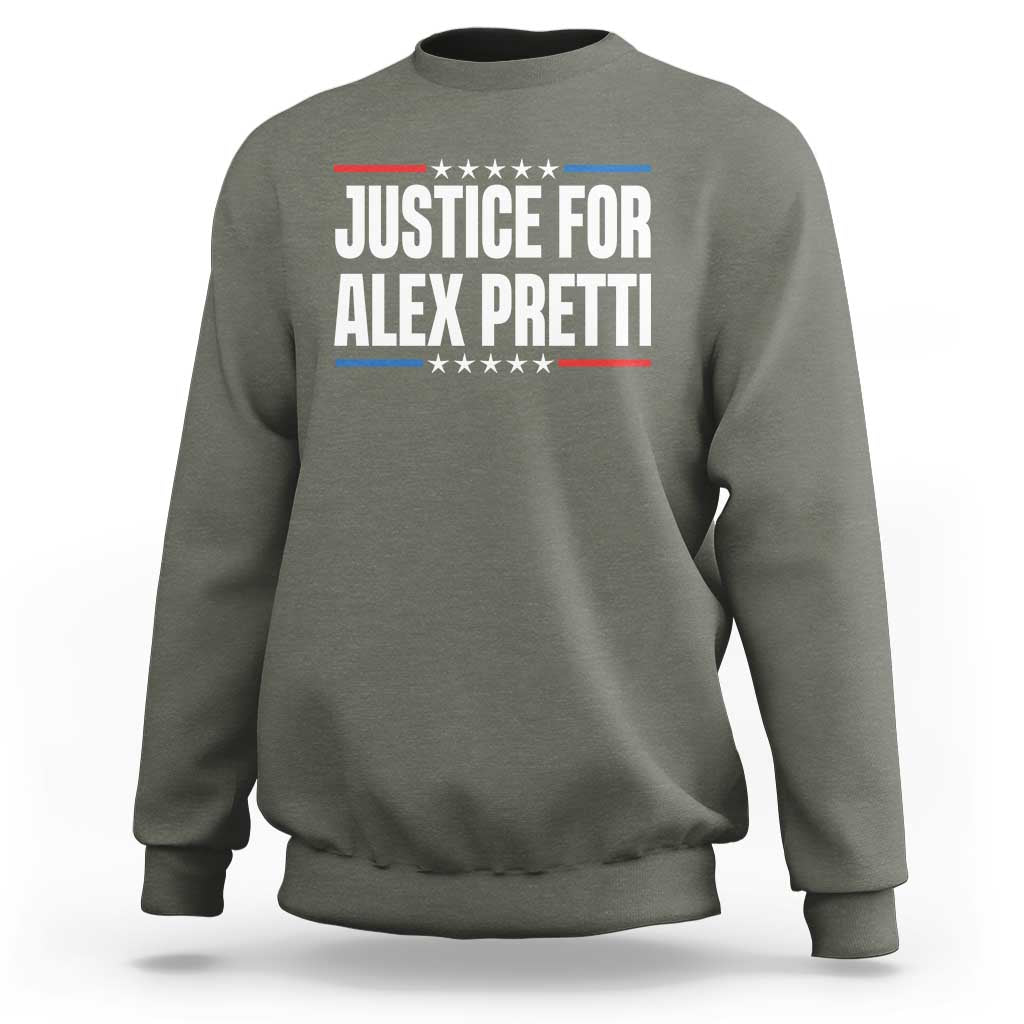 Justice for Alex Pretti Patriotic Sweatshirt Minneapolis Jan 24 2026 Memorial Tribute