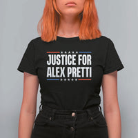 Justice for Alex Pretti Patriotic T Shirt For Women Minneapolis Jan 24 2026 Memorial Tribute