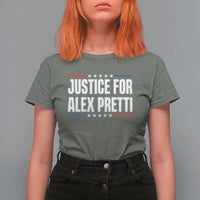 Justice for Alex Pretti Patriotic T Shirt For Women Minneapolis Jan 24 2026 Memorial Tribute