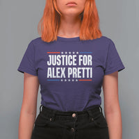 Justice for Alex Pretti Patriotic T Shirt For Women Minneapolis Jan 24 2026 Memorial Tribute