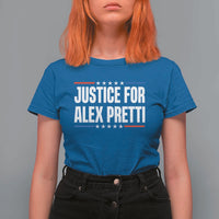 Justice for Alex Pretti Patriotic T Shirt For Women Minneapolis Jan 24 2026 Memorial Tribute