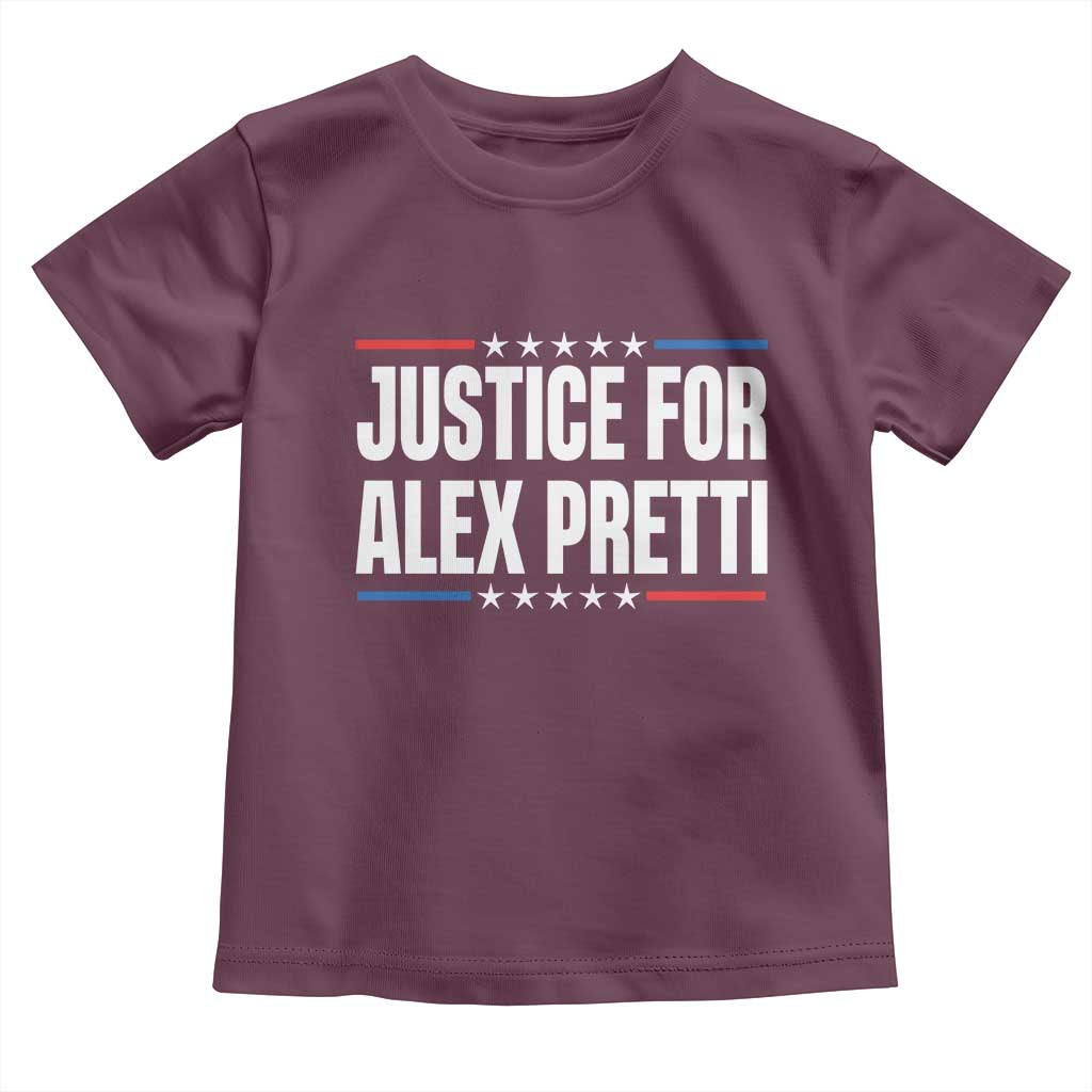 Justice for Alex Pretti Patriotic Toddler T Shirt Minneapolis Jan 24 2026 Memorial Tribute