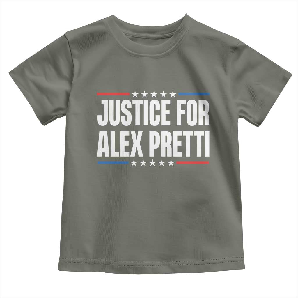 Justice for Alex Pretti Patriotic Toddler T Shirt Minneapolis Jan 24 2026 Memorial Tribute