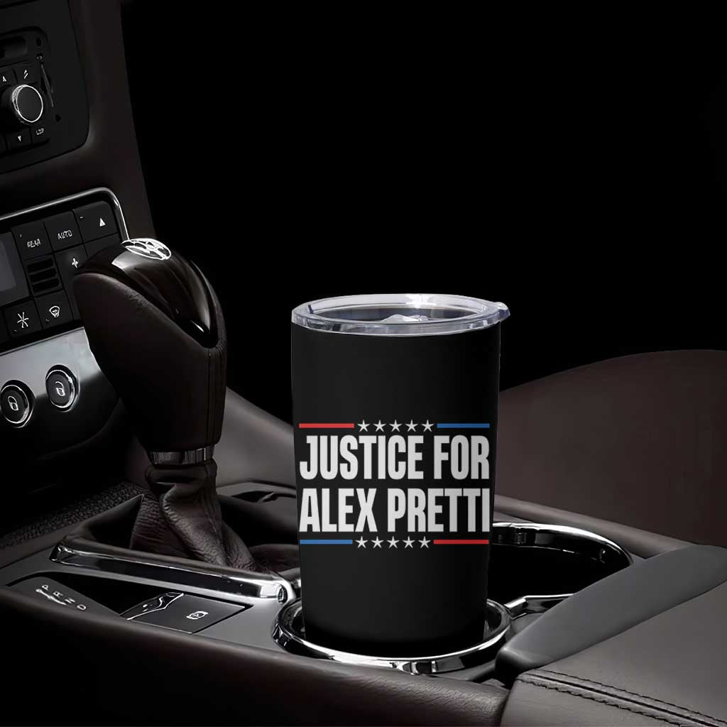 Justice for Alex Pretti Patriotic Tumbler Cup Minneapolis Jan 24 2026 Memorial Tribute