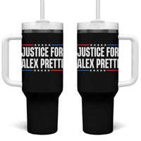 Justice for Alex Pretti Patriotic Tumbler With Handle Minneapolis Jan 24 2026 Memorial Tribute