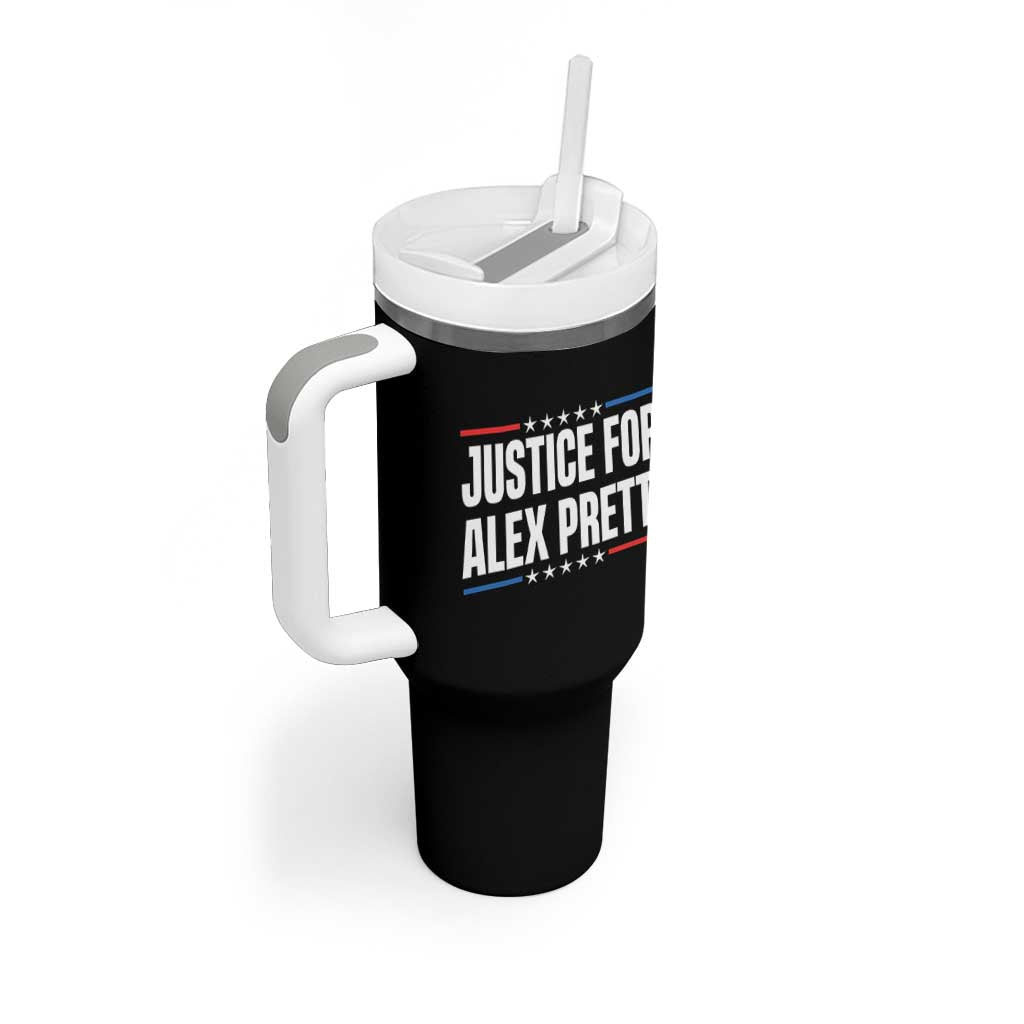Justice for Alex Pretti Patriotic Tumbler With Handle Minneapolis Jan 24 2026 Memorial Tribute