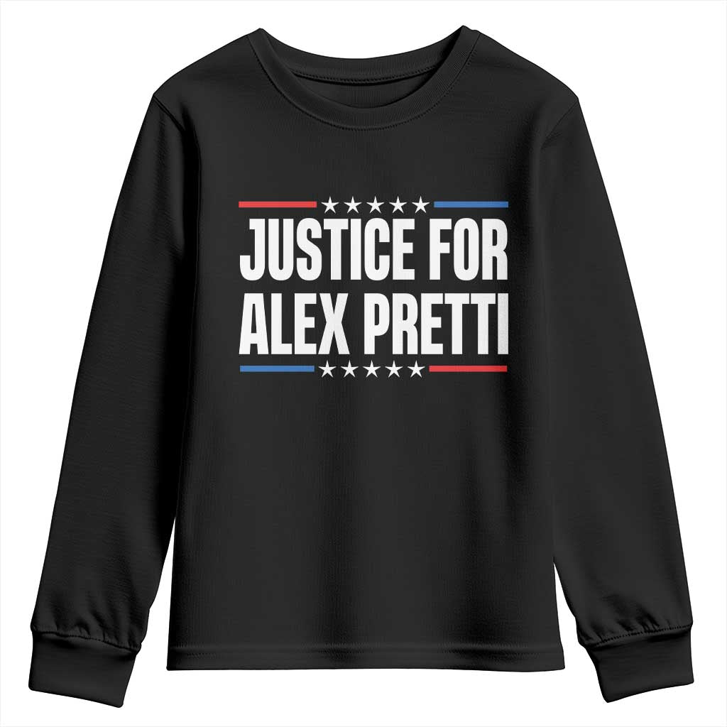 Justice for Alex Pretti Patriotic Youth Sweatshirt Minneapolis Jan 24 2026 Memorial Tribute