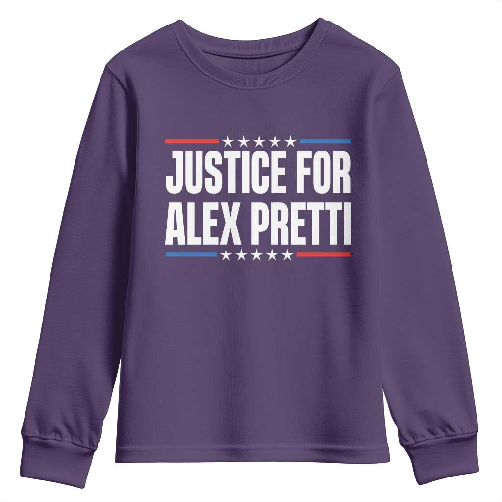 Justice for Alex Pretti Patriotic Youth Sweatshirt Minneapolis Jan 24 2026 Memorial Tribute