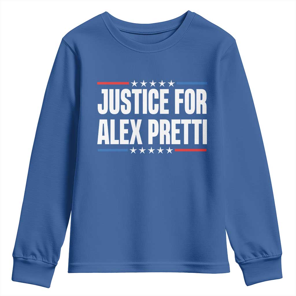 Justice for Alex Pretti Patriotic Youth Sweatshirt Minneapolis Jan 24 2026 Memorial Tribute