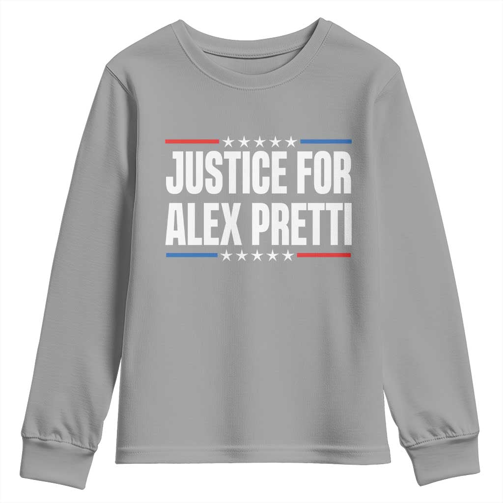 Justice for Alex Pretti Patriotic Youth Sweatshirt Minneapolis Jan 24 2026 Memorial Tribute
