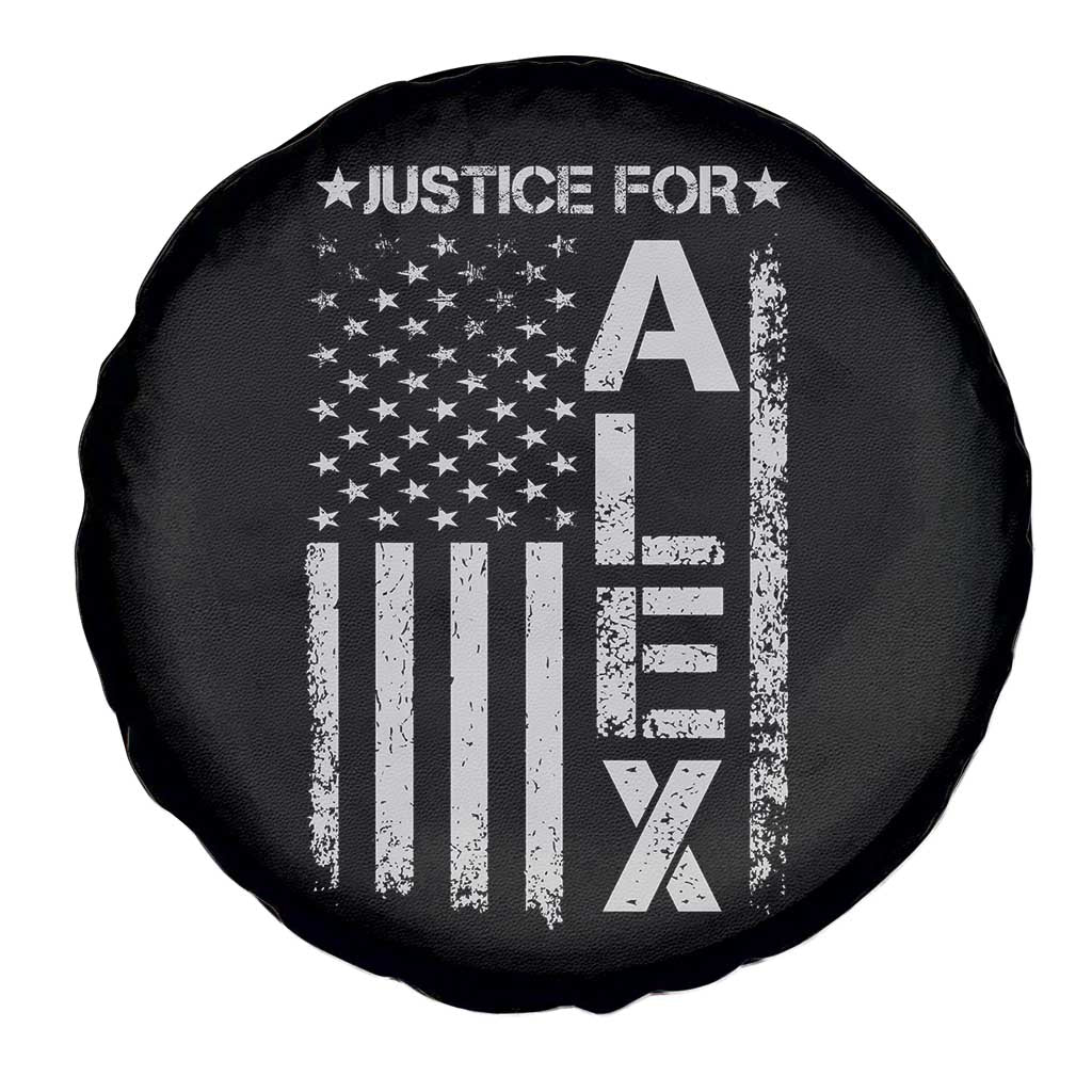 Justice for Alex Pretti American Flag Spare Tire Cover Minneapolis Jan 24 2026 Memorial Tribute