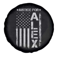 Justice for Alex Pretti American Flag Spare Tire Cover Minneapolis Jan 24 2026 Memorial Tribute
