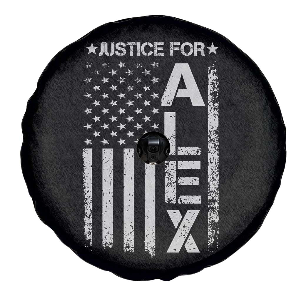 Justice for Alex Pretti American Flag Spare Tire Cover Minneapolis Jan 24 2026 Memorial Tribute